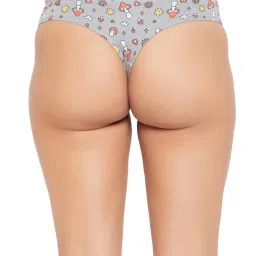 Clovia Green & Yellow Cotton Thong - Pack Of 3 image 3