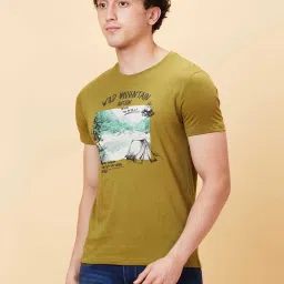 Being Human Olive Slim Fit Crew T-Shirt image 3