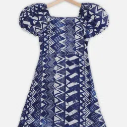 Allen Solly Kids Blue Cotton Printed Dress-image-6