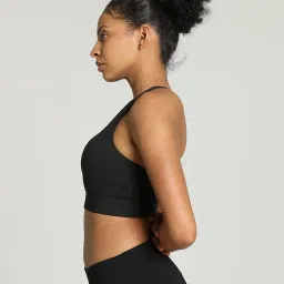 Puma Black Logo Print Sports Bra image 3