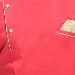 Fourfolds Kids Dark Pink Regular Fit Kurta & Pyjama image 4