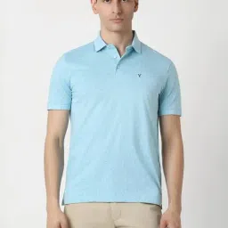 Van Heusen Blue Cotton Regular Fit Printed Polo T-Shirt-picture-19
