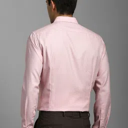 Louis Philippe Geometric Printed Spread Collar Pure Cotton Slim Fit Formal Shirt image 5