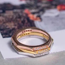 Praavy 92.5 Sterling Silver Stack Rings for Women-picture-26