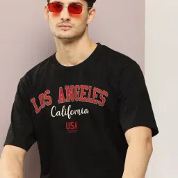 Dillinger Black Loose Fit Printed T-Shirt-image-48