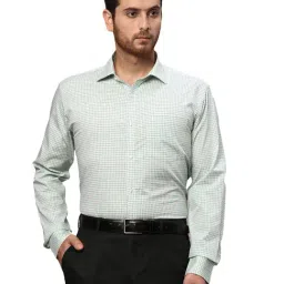 Park Avenue Green Slim Fit Check Shirt-picture-10