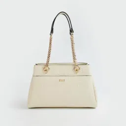 Elle Ivory Logo Shoulder Handbag-picture-25