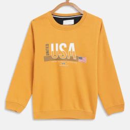 Octave Kids Mustard Printed Full Sleeves Sweatshirt-picture-3