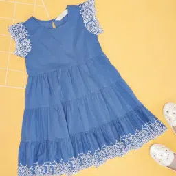 Akkriti by Pantaloons Girls Azure Blue Dress-image-55