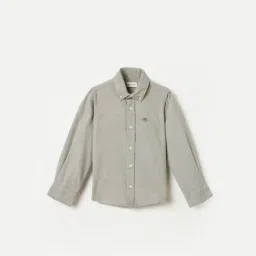 Gant Boys Grey Regular Solid Shirt-image-52