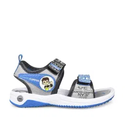 Campus Kids Grey & Blue Floater Sandals-image-7