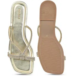 Rocia by Regal Women's Golden Casual Sandals image 3