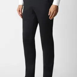 Van Heusen Black Slim Fit Texture Trousers image 3