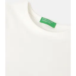 United Colors of Benetton Kids White & Beige Printed Dress image 3