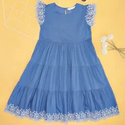 Akkriti by Pantaloons Girls Azure Blue Dress-picture-26