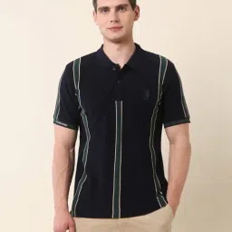 U.S. Polo Assn. Navy Cotton Slim Fit Striped Polo T-Shirt-picture-44
