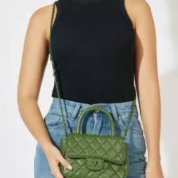 Styli Green Quilted Sling Handbag-picture-21