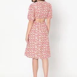 Vero Moda Red Printed Fit & Flare Dress image 3