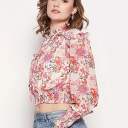 Madame Pink Regular Fit Floral Print Top image 3