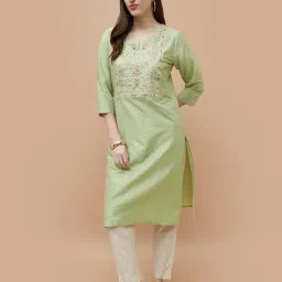 Melange By Lifestyle Sage Regular Fit Embroidered Kurta-picture-25
