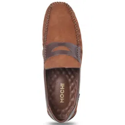 Mochi Men's Tan Casual Loafers image 3