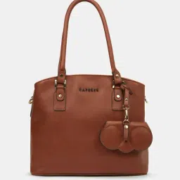 Caprese Tan Lexi Medium Leather Satchel-image-42