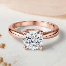 Ornate Jewels 925 Silver 18K Rose Gold Plated 2 Carat American Diamond Solitaire Ring for Women-picture-44