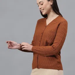 Cantabil Brown Acrylic Self Sweater image 3