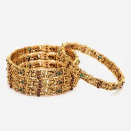 Panash Gold Plated 24 CT Handcrafted Antique Set of 4 Bangles image 3
