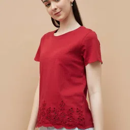 Fame Forever By Lifestyle Red Cotton Regular Fit T-Shirt image 3