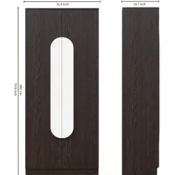 SPYDER CRAFT Wood Wardrobe (Brown & White) image 3