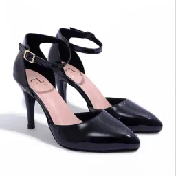 Carlton London Women's Black Ankle Strap Stilettos image 3