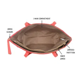 Baggit Baelfire Arabia Red PU Solid Tote Handbag image 3