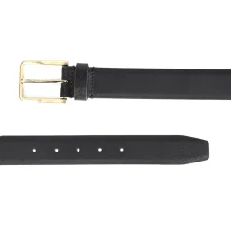 Simon Carter Black Leather Textured Reversible Belt for Men image 3