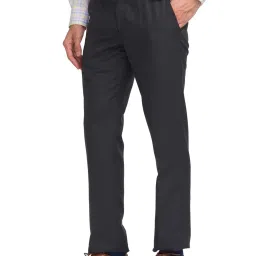 Park Avenue Grey Classic Fit Texture Trousers image 3