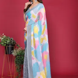 DIVASTRI Women Printed Pure Chiffon Saree image 4