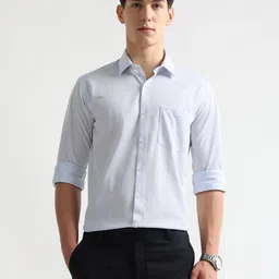 Arrow Men Slim Fit Vertical Striped Spread Collar Formal Shirt-picture-57