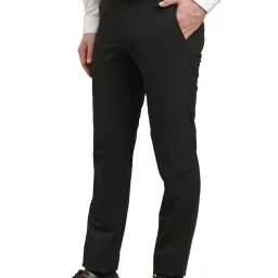 Turtle Dark Green Slim Fit Chequered Trousers image 3