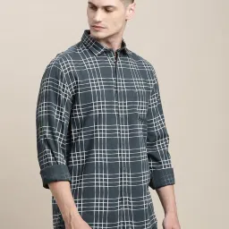 Turtle Grey Slim Fit Printed Shirt image 3