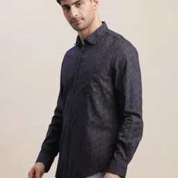 Turtle Blue Cotton Slim Fit Printed Shirt image 3