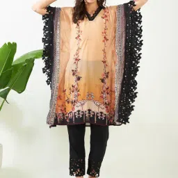 The Kaftan Company Beige Printed A Line Kaftan-picture-32