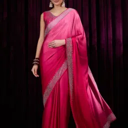 Saree Mall Pink Embellished Sarees With Unstitched Blouse-picture-21