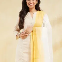 Fabindia Off White Embroidered Dupatta image 4