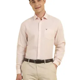 Allen Solly Pink Slim Fit Solid Shirt image 1