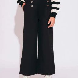 VERO MODA GIRL Kids Jet Black Solid Pants-picture-24