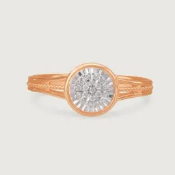 Mia by Tanishq 14k (585) White & Rose Gold and Diamond Glow Getter Casual Rings image 3
