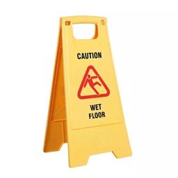 GENERIC Yellow Plastic Wet Floor Sign Board for Floor Cleaning (Pack of 2 Pcs)-picture-1