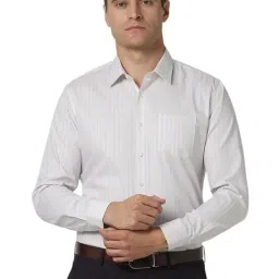 Van Heusen Grey Cotton Slim fit Stripes Shirt image 1