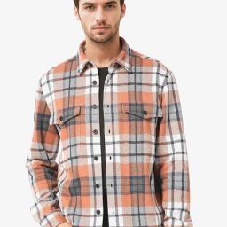 Rare Rabbit Rust Relaxed Fit Checks Shaket-picture-31