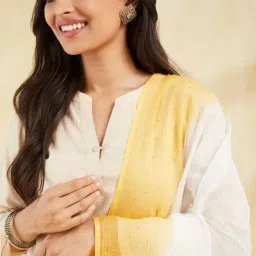 Fabindia Off White Embroidered Dupatta image 5